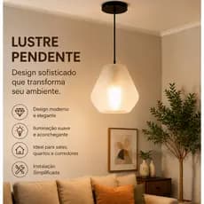 Lustre Pendente Decorativo Premium – Branco e Branco Pérola