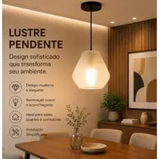 Lustre Pendente Moderno E27 Com Canopla e Cabo 1m | Design Sofisticado Para Sala Quarto e Corredor