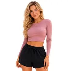 Short Feminino Tactel Básico Liso Moda Praia Casual Verão