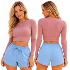 Short Feminino Tactel Praia Academia Cós Elástico Confortável