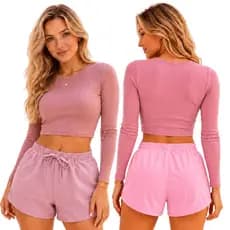 Short Tactel Feminino Básico Soltinho Cintura Alta Casual