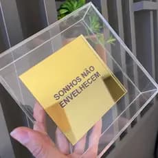 Moldura em Acrílico Aura Enfeite Decoraçao de Escritorio Presente
