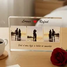 Presente dia dos Namorados Decoraçao Bloco em Acrílico Personalizado Quadro Enfeite