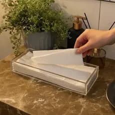 Caixa Porta Lenço Papel Toalha Acrílico Transparente Cristal Decoração