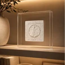 Moldura Acrílico Nossa Senhora Aparecida Gesso Quadrado Quadro Parede Mesa Caixa Acrilica Transparente 14x14