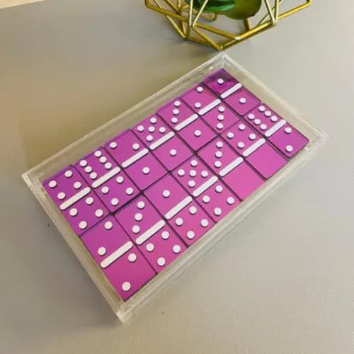 Jogo Dominó Acrílico Brinquedo Colecionáveis Decoração Casa