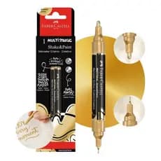Marcador Permanente Multimark Shake&Paint Cromado Ouro 2 Pontas  - Faber-castell 1 UNIDADE