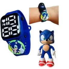 kit 2 boneco 1 Sonic +1 Relógio Infantil Digital Sonic A Prova D’água Menino