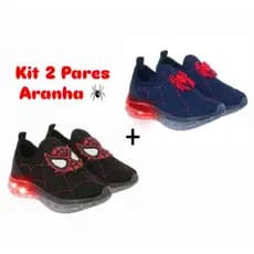 Pares Tênis Infantil Homem-Aranha com LED Luz Colorida | Confortável Casual Esportivo