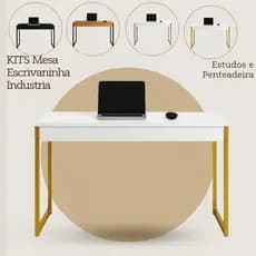 Kit 2 Escrivaninhas Estilo Industrial Para Computador E Estudos