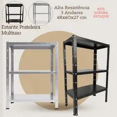 Kit 2 Estantes Prateleiras Multiuso Alta Resistência 2 Andares | Queima de estoque