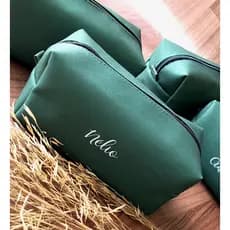 Kit 5 Nécessaire Personalizada com Nomes Verde para Madrinhas, Formaturas e Aniversários.