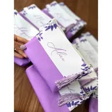 Kit 5 Nécessaire Personalizada com Nomes Floral Lavanda para Madrinhas, Formaturas e Aniversários.