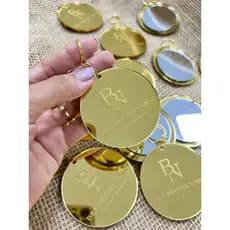10 Chaveiro Espelho Personalizado Mimo Lembrancinha Brinde
