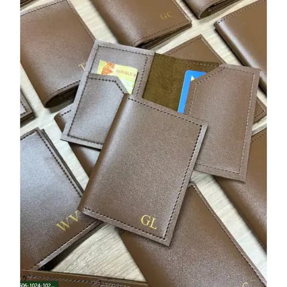 Kit 5 Porta Cartões Couro Ecológico Formaturas, Casamentos e aniversários