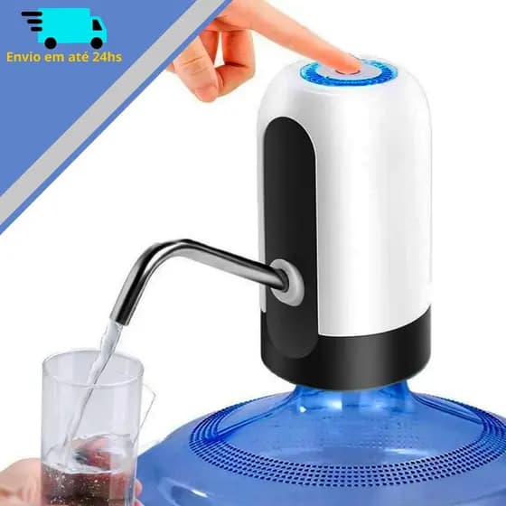 Bomba Elétrica Universal recarregável com Carregamento USB para Galão Garrafão de Água de 20 Litros 10 litros 5 Litros e similares