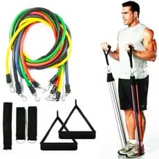 Kit Elástico Extensor 11 Itens para Musculação Funcional em Casa