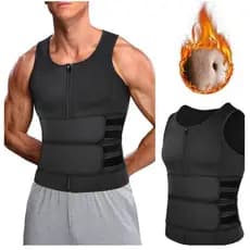 Cinta Abdominal Masculina Modelador Corporal Colete Ajustável Redutor De Cintura com efeito Sauna Queima Gordura