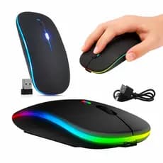 Mouse sem fio via wireless USB recarregavel bateria de longa duração portátil ergonomico