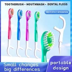 Escovas De Dentes De Viagem Com 12 Pacotes , Dente Descartáveis Grânulos Explodidos , Inclui Fio Dental , Escova interde