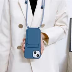 Ins Doces Silicone Titular Do Cartão Carteira Cordão Caso De Telefone Para iPhone 16 Pro Max X XS XR Crossbody Cinta Cap