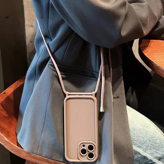 Luxo Crossbody Colar Cordão Silicone Caso Macio Para iPhone 17 16 15 Pro Max 14 13 12 11 XS XR 16e 17e Lente Protetora C
