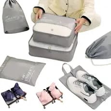 Kit 6 Organizadores De Viagem Para Roupas Maquiagens Sapatos Alta Qualidade