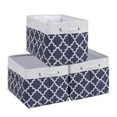 Cesto Organizador Tecido Dobrável Design Decorativo 38x26x23