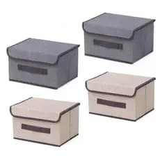 Kit 02 Caixas Organizadores Dobráveis Armazenamento Itens Leves Diversos 26x20x16cm