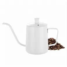 Bule Bico Ganso Inox Branco Mesa Posta Café Chá 600ml
