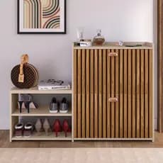 Sapateira Milano Banquinho 2 Gavetas Basculante 21 Pares de Sapato Organizadora Prateleira Multiuso Closet Hall Entrada