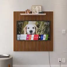 Painel Para TV Smart 32 Polegadas 90x90 Sala Quarto com Nicho Prateleira Decorativo Star