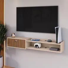 Rack Suspenso Bancada para TV 1,50 Para TV Até 55 Polegadas 1 Porta Nicho com Passa Fios Supremo