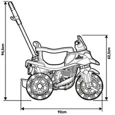 Triciclo Infantil Moto Azul Pedal Seguro Haste Ajustavel Conforto Diversao