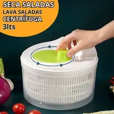 Centrífuga Manual de Salada Secador Verduras com Cesto Removível - Plástico Durável