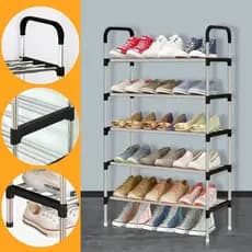 Sapateira 5 Prateleiras Aço Reforçado Design Moderno e Pés Elevados