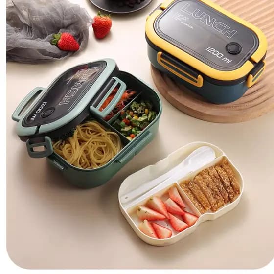 Marmita Lunch Box Com 3 Divisórias – Atenção: Tampa Não Vai Ao Micro-ondas