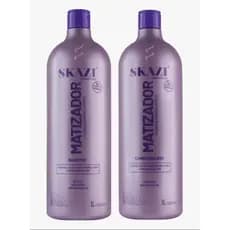 Kit Skazi Vegano Shampoo E Condicionador Matizador Acido Hialuronico e Mirtilo 1 Litro