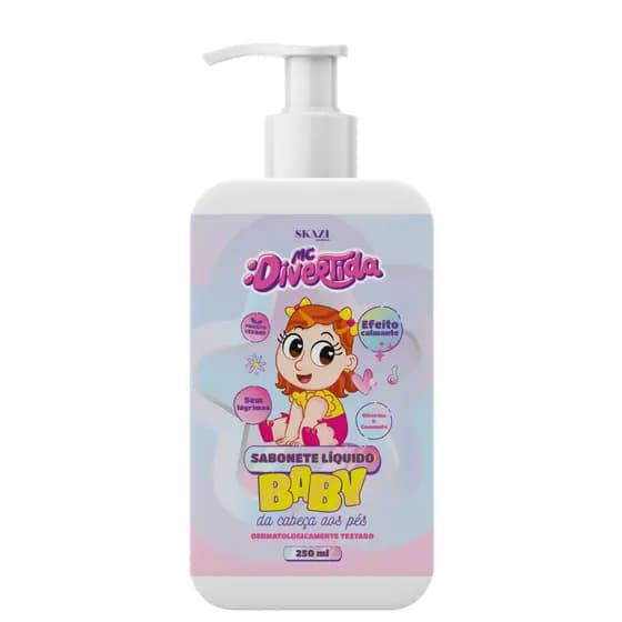 Sabonete Líquido Infantil SKAZI MC Divertida Baby Glicerina e Camomila 250ml Cabeça aos Pés Vegano