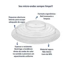 Tampa Protetora de Alimentos de Micro-ondas Livre de BPA De Plástico