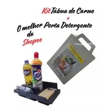 Tabua de Carne Grande Tábua de carne Plástico Cortar Carne  + Porta Detergente para Pia Organizador