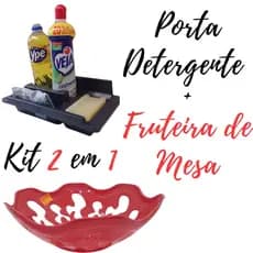 Porta Detergente para Pia 4 em 1 Organizador de Pia Porta Sabão + Fruteira Vazada de Mesa Multiuso