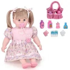 Boneca Abre Fecha Olhos Sofi 74 Frase Ensino + Bolsinha Bebê