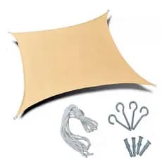 Tela Toldo Areia Sombreamento 5x5 Quadrada + Kit Instalação