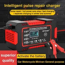 Carregador De Bateria  12v bivolte Inteligente Digital 4ah até 100ah Carro Pickup Jet Ski Etc de chumbo-ácido Universal