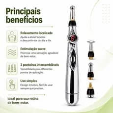 Caneta Acupuntura Alivio Massageadora Dores Estimulação Pontos Meridiona Corporal Relaxamento