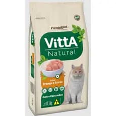 Ração Vitta Natural Gatos Castrados Sabor Frango e Arroz 10kg