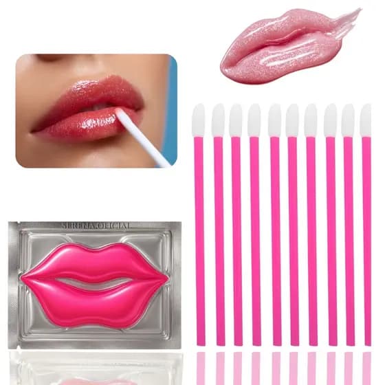 Kit Hidratação Renovação Labial com Pads com Colágeno + Aplicadores de Gloss