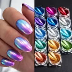 Pó Cromado para Unhas Efeito Cromado Metálico Nail Art
