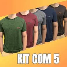 Kit 5 Camiseta Masculina Dryfit Camisa Manga Curta Gola Redonda Blusa Masculino Premium